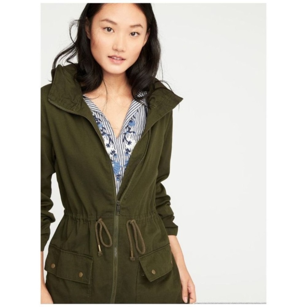 NWT OLD NAVY Women’s Hooded Twill‎ Jacket M/L